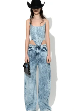 Marques ' Almeida ACID WASH DENIM BOYFRIEND TROUSERS-Women Denim|Bottoms