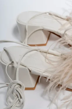 Marques ' Almeida FEATHER STRAPPY SANDAL- Shoes