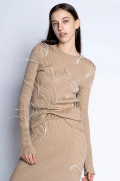 Marques ' Almeida MERINO FEATHER CREW NECK TOP-Women Tops|Knitwear