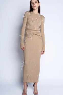 Marques ' Almeida MERINO FEATHER CREW NECK TOP-Women Tops|Knitwear