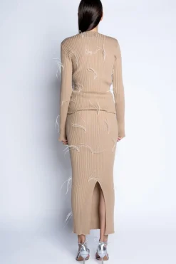 Marques ' Almeida MERINO WOOL FEATHER LONG SKIRT-Women Bottoms|Knitwear