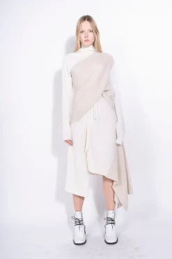 Marques ' Almeida PATCHWORK DRAPED JUMPER IN MERINO KNIT-Women Knitwear|Tops