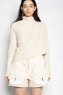Marques ' Almeida RECYLED COTTON KNIT DRAPED JUMPER-Women Knitwear|Tops