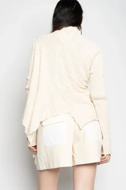 Marques ' Almeida RECYLED COTTON KNIT DRAPED JUMPER-Women Knitwear|Tops
