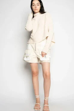 Marques ' Almeida RECYLED COTTON KNIT DRAPED JUMPER-Women Knitwear|Tops