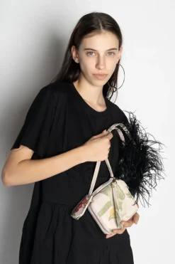 Marques ' Almeida BIRD BROCADE WALLET BAG WITH FEATHER STRAP- Accessories