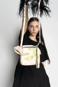 Marques ' Almeida BIRD BROCADE WALLET BAG WITH FEATHER STRAP- Accessories