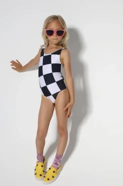 Marques ' Almeida BLACK AND WHITE CHECKS SWIMSUIT-Kids Swimwear|Bottoms