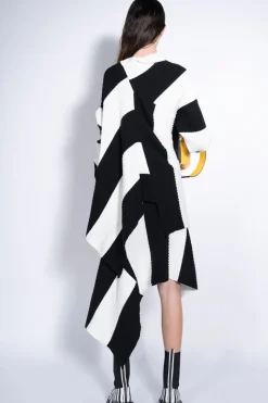 Marques ' Almeida BLACK AND WHITE DRAPED JUMPER-Women Knitwear|Tops