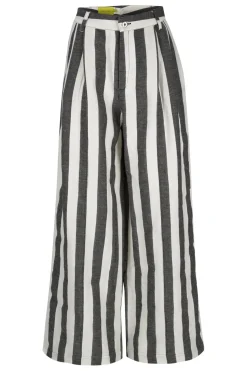 Marques ' Almeida BLACK AND WHITE STRIPES WIDE LEG TROUSERS-Women Bottoms|Bottoms