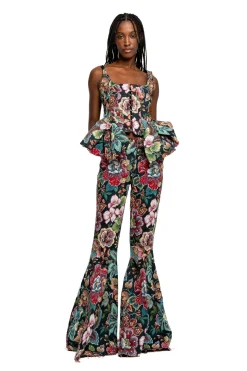 Marques ' Almeida BLACK BROCADE CORSET WITH FRONT HOOK & EYE CLOSURE-Women Tops