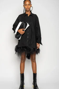Marques ' Almeida FEATHER HEM SHIRT DRESS-Women Tops|Dresses