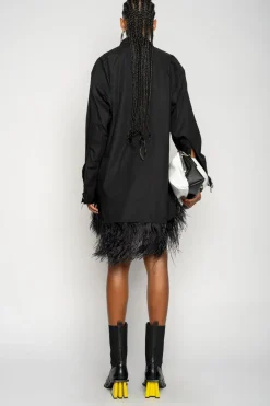 Marques ' Almeida FEATHER HEM SHIRT DRESS-Women Tops|Dresses