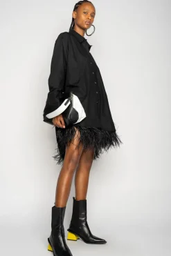 Marques ' Almeida FEATHER HEM SHIRT DRESS-Women Tops|Dresses