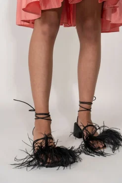 Marques ' Almeida FEATHER STRAPPY SANDAL- Shoes