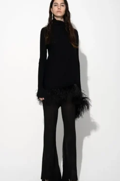 Marques ' Almeida MERINO WOOL DRAPED JUMPER WITH FEATHERS-Women Tops|Knitwear