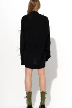 Marques ' Almeida MERINO WOOL OVERSIZE CARDIGAN WITH FEATHERS-Women Knitwear|Outerwear