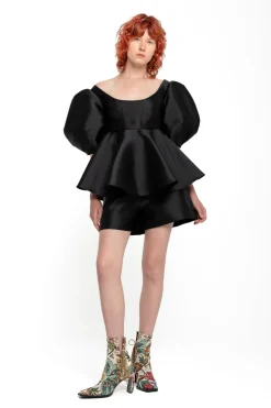 Marques ' Almeida MIKADO TOP WITH PEPLUM AND BALLON SLEEVES-Women Tops