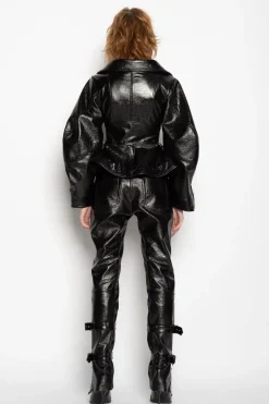 Marques ' Almeida POINTY NECK LEATHER JACKET-Women Outerwear|Outerwear
