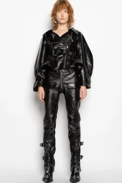 Marques ' Almeida POINTY NECK LEATHER JACKET-Women Outerwear|Outerwear