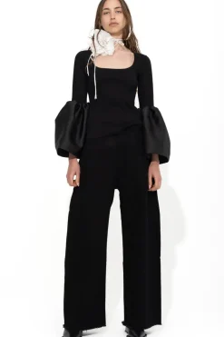 Marques ' Almeida SCOOPED NECK PUFF SLEEVE TOP-Women Tops
