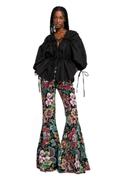 Marques ' Almeida WRINKLED COTTON LACES RUCHED BLOUSE-Women Tops