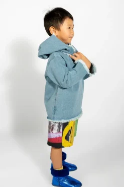 Marques ' Almeida DENIM CLASSIC HOODIE-Kids Tops|Outerwear