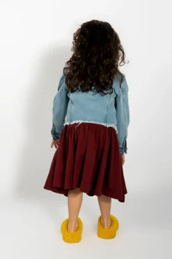 Marques ' Almeida DENIM COLLARLESS JACKET-Kids Outerwear