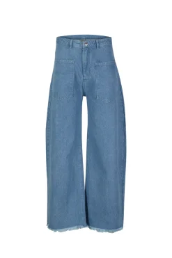 Marques ' Almeida DENIM PATCH POCKET BOYFRIEND TROUSERS-Women Denim|Bottoms