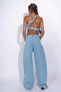 Marques ' Almeida DENIM PATCH POCKET BOYFRIEND TROUSERS-Women Denim|Bottoms