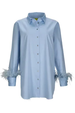 Marques ' Almeida BLUE FEATHER CUFF SHIRT-Women Tops|Tops