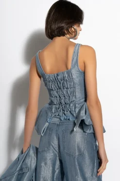 Marques ' Almeida LUREX FITTED CORSET-Women Denim|Tops