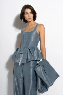 Marques ' Almeida LUREX FITTED CORSET-Women Denim|Tops