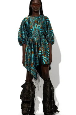 Marques ' Almeida ZEBRA BROCADE BALLOON SLEEVE DRESS-Women Dresses|Dresses