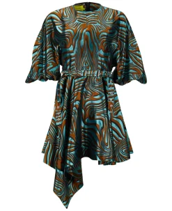 Marques ' Almeida ZEBRA BROCADE BALLOON SLEEVE DRESS-Women Dresses|Dresses