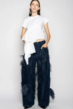 Marques ' Almeida BOYFRIEND TROUSERS IN SHREDDED DENIM-Women Denim|Bottoms