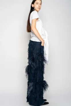 Marques ' Almeida BOYFRIEND TROUSERS IN SHREDDED DENIM-Women Denim|Bottoms