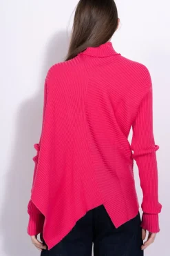 Marques ' Almeida BRIGHT PINK DRAPED JUMPER IN MERINO KNIT-Women Knitwear|Tops