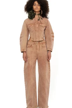 Marques ' Almeida ROUND SLEEVE CROPPED JACKET-Women Outerwear|Denim
