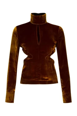 Marques ' Almeida VELVET OPEN BACK TURTLENECK-Women Tops|Tops