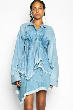 Marques ' Almeida CHAMBRAY PLEATED SHIRT-Women Tops|Tops