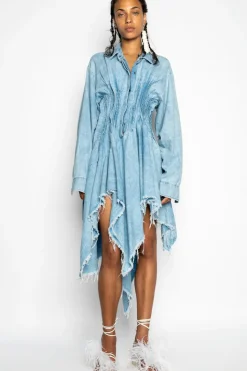 Marques ' Almeida CHAMBRAY PLEATED SHIRT DRESS-Women Dresses|Dresses
