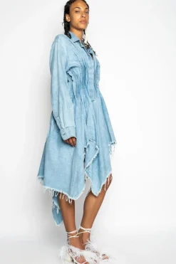 Marques ' Almeida CHAMBRAY PLEATED SHIRT DRESS-Women Dresses|Dresses