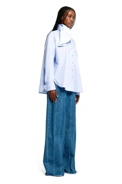 Marques ' Almeida DENIM BOYFRIEND TROUSERS WITH SEAM LINES-Women Denim|Bottoms