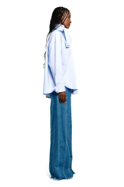 Marques ' Almeida DENIM BOYFRIEND TROUSERS WITH SEAM LINES-Women Denim|Bottoms