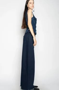 Marques ' Almeida DENIM CORSET IN BLUE-Women Tops|Denim