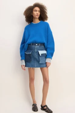 Marques ' Almeida DENIM PATCHWORK MINI SKIRT-Women Bottoms|M'a X Everlane