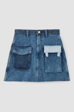 Marques ' Almeida DENIM PATCHWORK MINI SKIRT-Women Bottoms|M'a X Everlane
