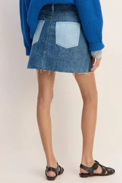 Marques ' Almeida DENIM PATCHWORK MINI SKIRT-Women Bottoms|M'a X Everlane