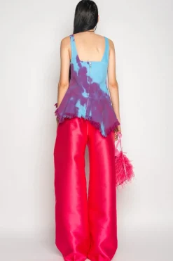 Marques ' Almeida DRILL TIE DYE PEPLUM CORSET TOP-Women Tops|Tops